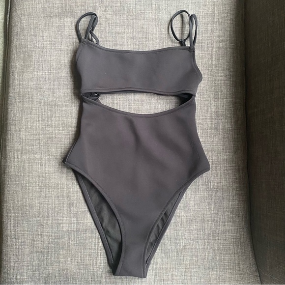 TopShop Split Middle Neoprene One Piece - Picture 3 of 6